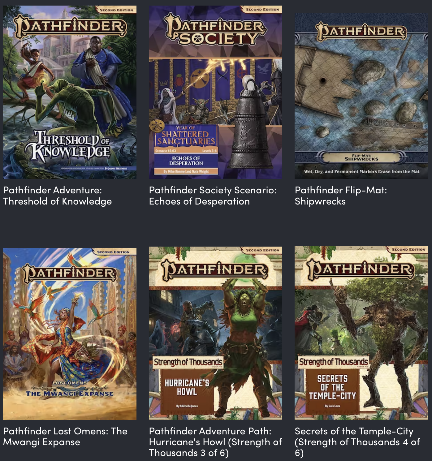 Humble RPG bundle: Pathfinder Second Edition Strength of Thousands