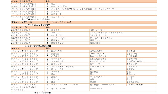 初代バトルえんぴつその他一覧表