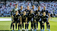 REAL MADRID C. F. Temporada 2019-20. Courtois, Sergio Ramos, Kroos, Varane, Casemiro y Benzema; Odriozola, Gareth Bale, Marcelo, Vinicius y Modric. REAL CLUB CELTA DE VIGO 1 (Iker Losada) REAL MADRID C. F. 3 (Benzema, Kroos, Lucas Vázquez). 17/08/2019. Campeonato de Liga de 1ª División, jornada 1. Vigo, Pontevedra, estadio de Balaídos.