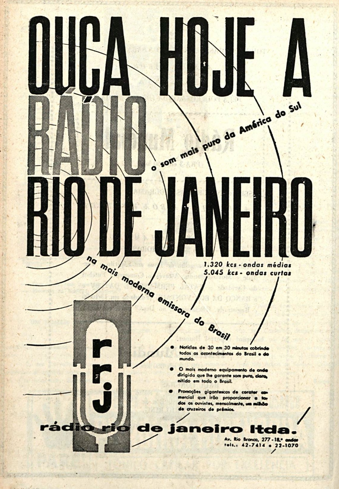 Campanha veiculada em 1960 promovendo a Rádio Rio de Janeiro