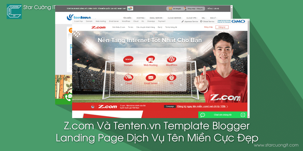 Z.com Và Tenten.vn Template Blogger Landing Page Dịch Vụ Tên Miền Cực Đẹp