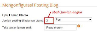 Mengatur jumlah posting yang muncul di home page blogger