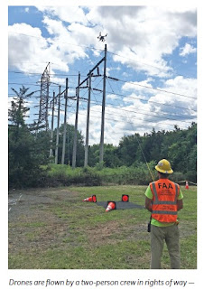 Aerial Drones to inspect electric transmission lines in Franklin