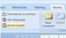 menghitung jumlah kata di ms word 2007