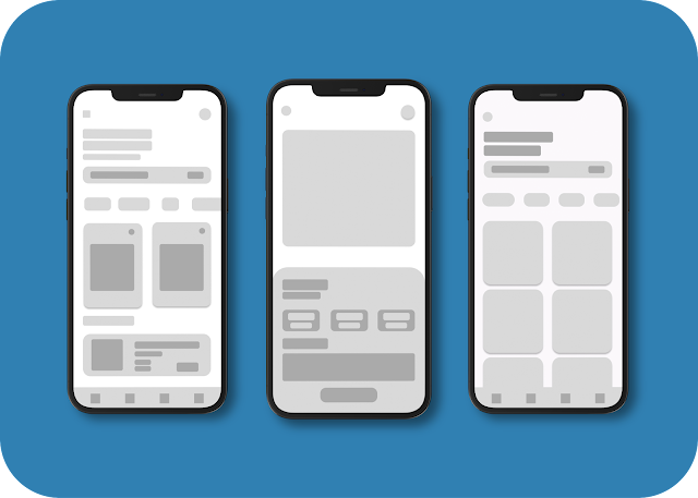 Sketsa Prototype UI Desain Modern Aplikasi Mobile Rental Motor