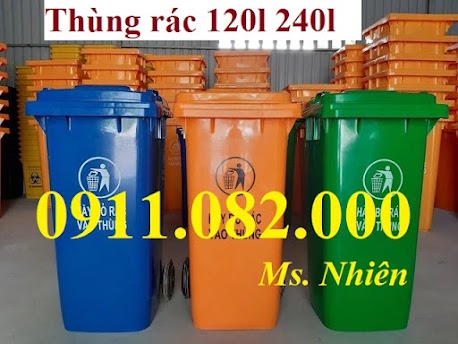 Thùng rác công cộng giá tốt- thùng rác 120L 240L 660L giá rẻ cần thơ- 0911.082.000