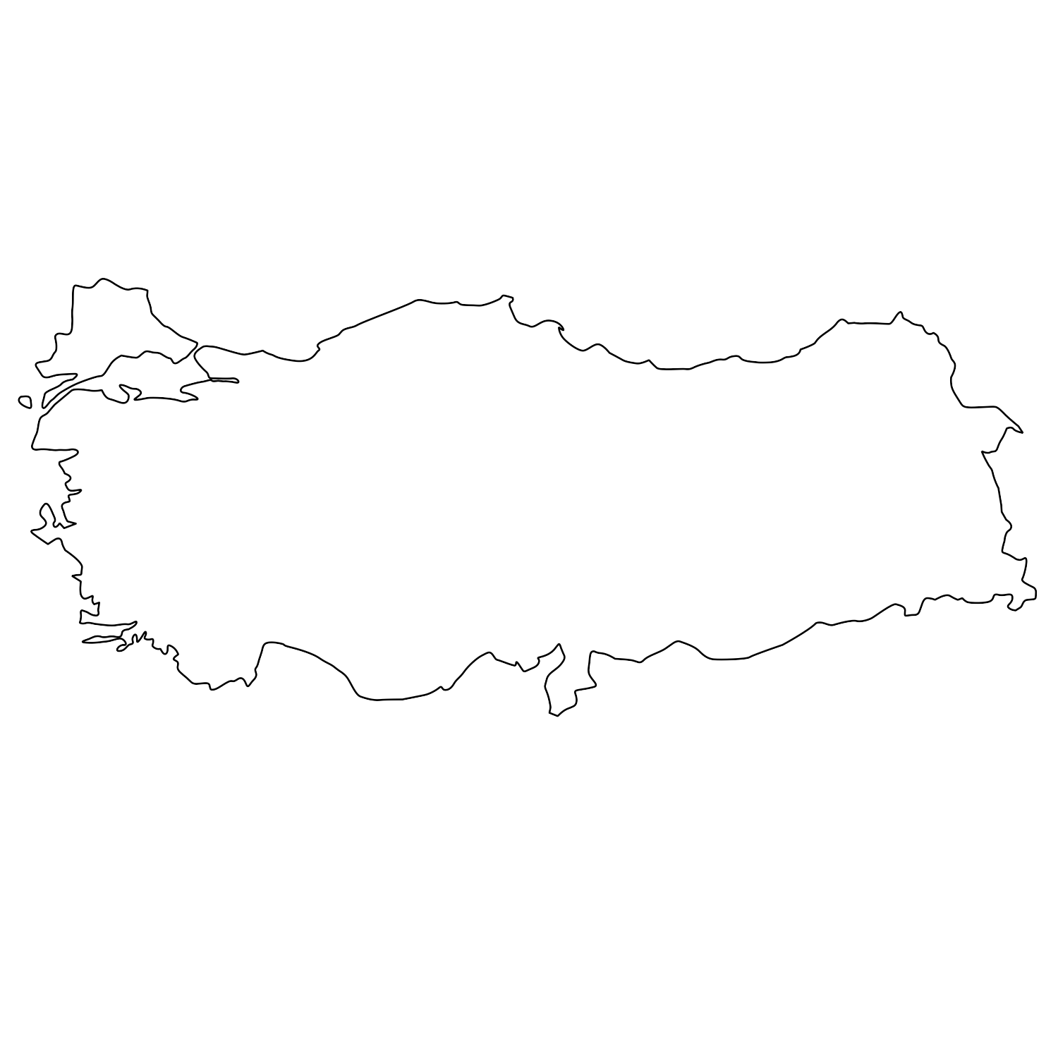 Türkei (nur in Konturen) | Landkarten kostenlos - Cliparts ...
