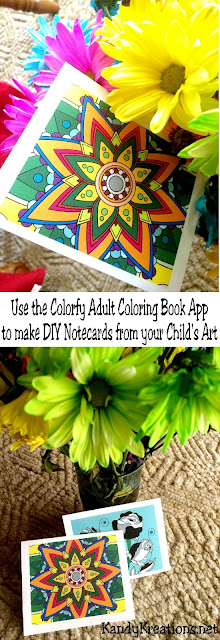 Turn your child's artwork into a beautiful note card they will love to send to Grandma.  This DIY shows you how to make unique note cards using the Colorfy App, your computer, and home printer...Super Easy, and Super Fun!