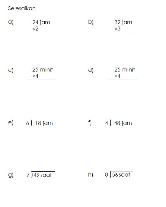 Latihan - Masa & Waktu (6)  MATEMATIK KSSR TAHUN 3