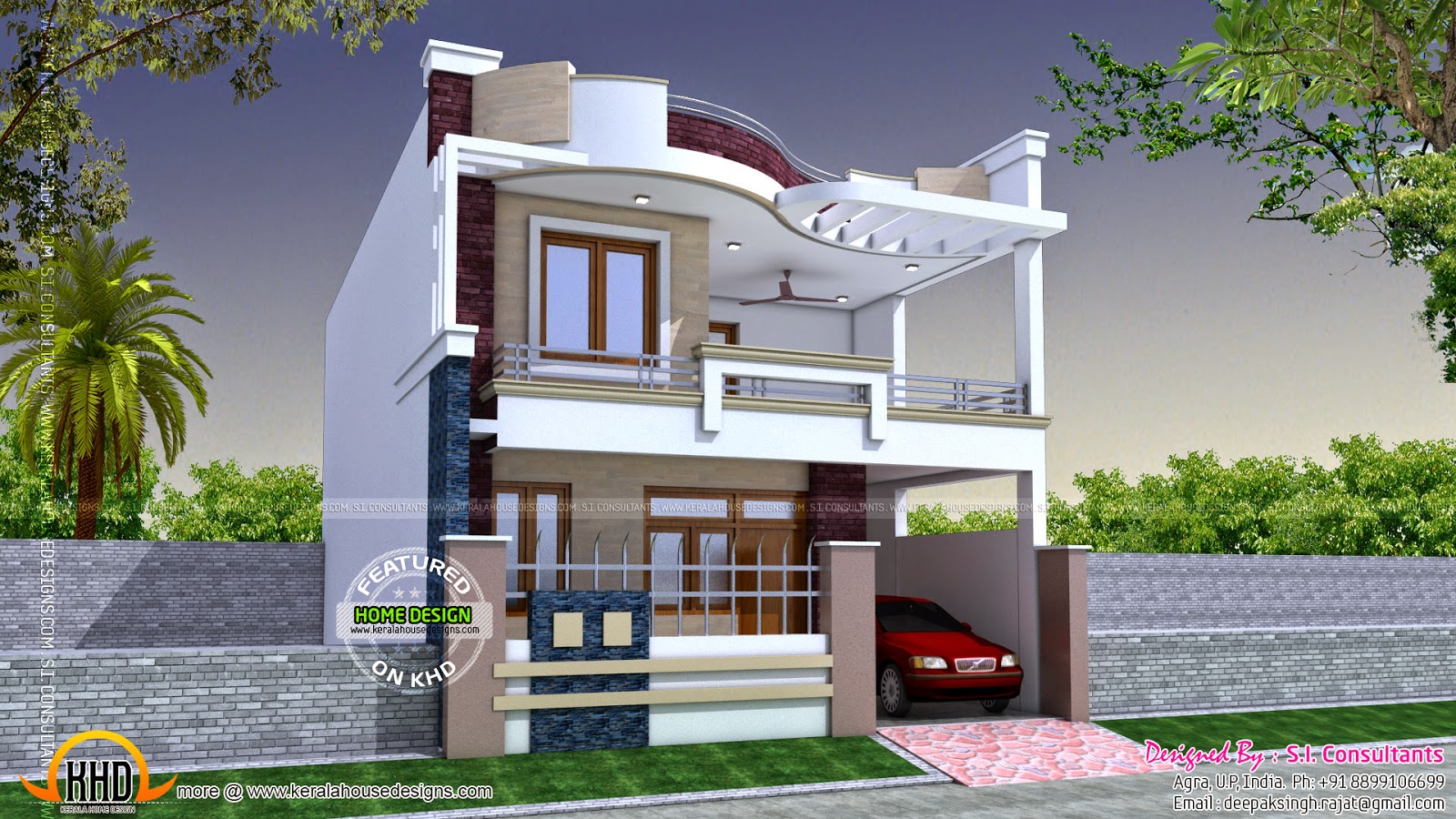 Modern Indian  home  design  Kerala home  design  and floor 