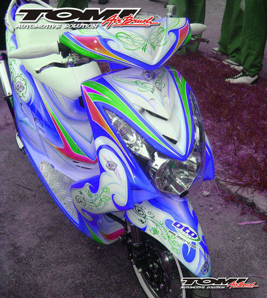 gambar modifikasi airbrush motor mio terkeren