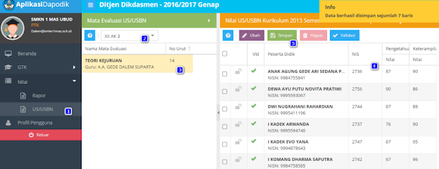 gambar 2 Cara Entri Data Nilai Rapor, US dan USBN Pada Aplikasi Dapodik 2017b