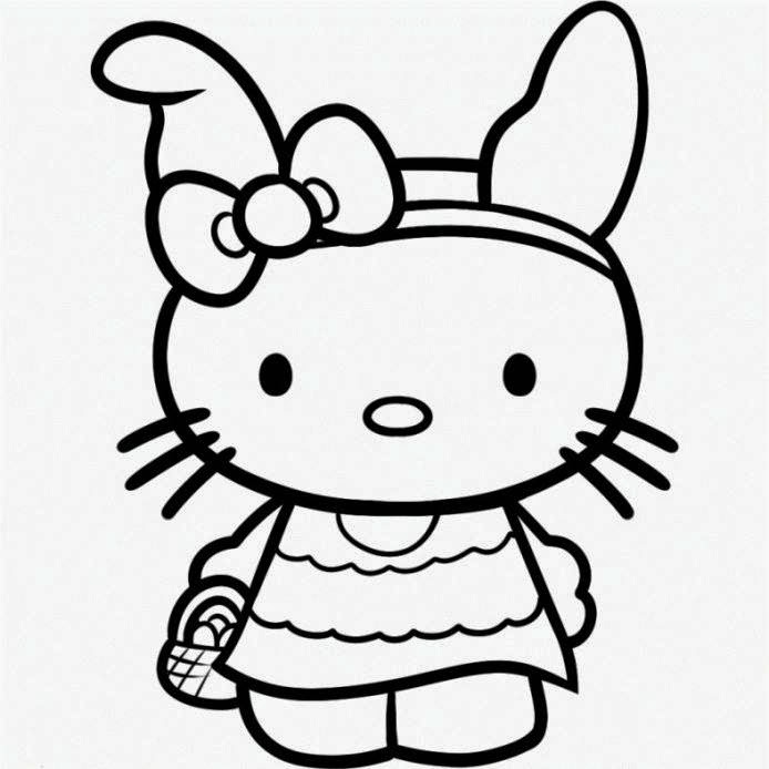 Gambar Mewarnai Hello Kitty ~ Gambar Mewarnai Lucu