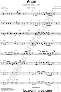  Violonchelo y Fagot Partitura de Angie The Rolling Stones Sheet Music for Cello and Bassoon Music Scores