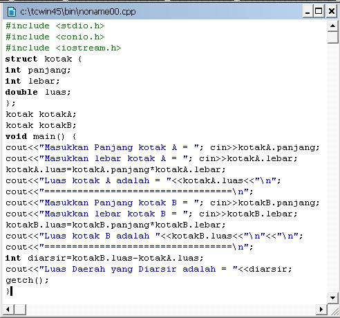 Contoh Database, C++, visual basic, java: Tipe Data Struct