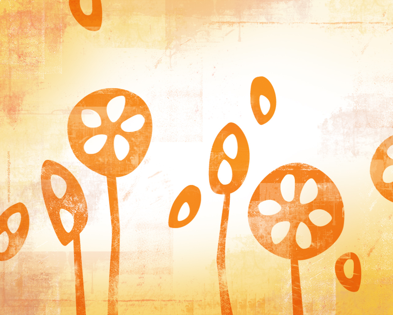 These bright orange wallpapers are by Jessica Jones of How About Orange, 