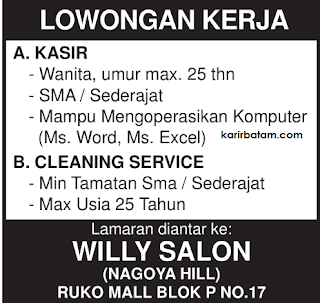 Lowongan kerja Willy Salon