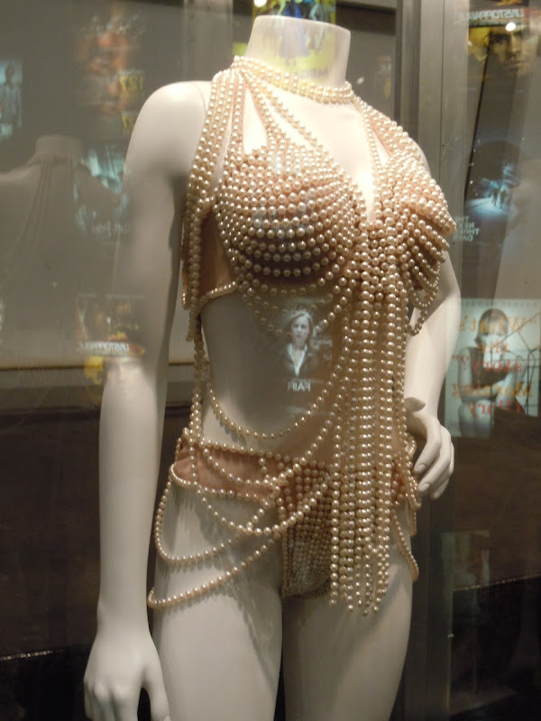 Christina Aguilera Burlesque string pearl outfit