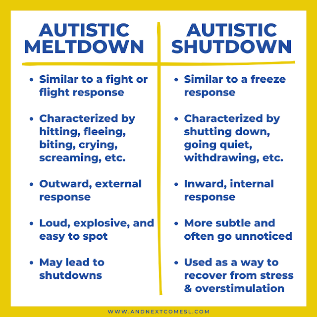 Autism shutdown vs meltdown