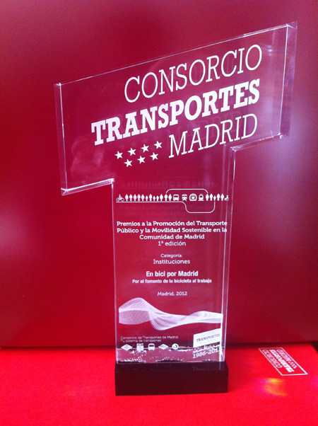 'en bici por madrid' galardonado en los Premios a la Promoción del Transporte Público y la Movilidad Sostenible en la Comunidad de Madrid