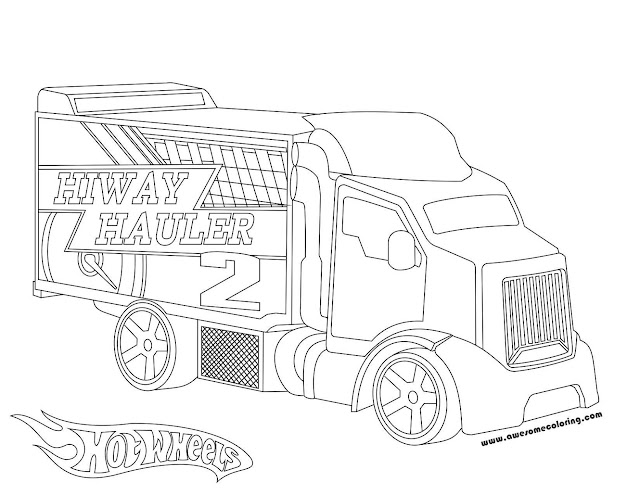 Hot Wheels Hiway Hauler 2 coloring page