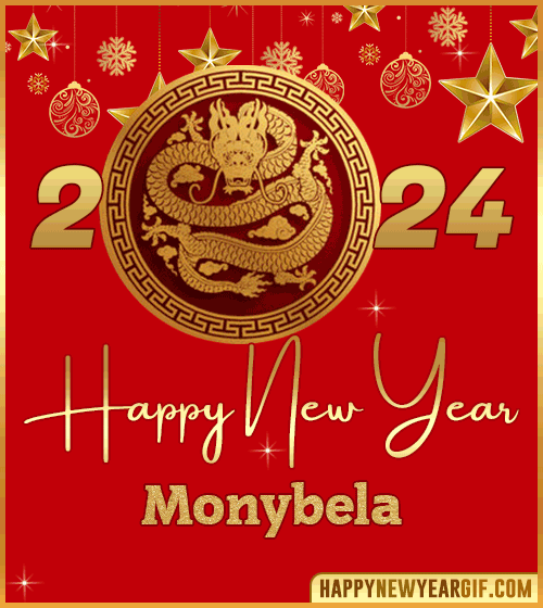 Happy New Year 2024 gif wishes Dragon Monybela