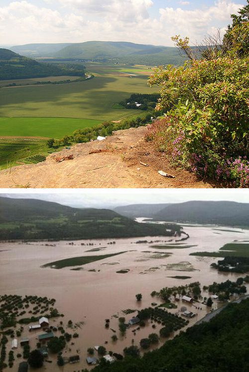 Antes y después del huracán Irene