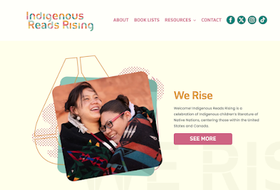 screen shot of home page of the Indigenous Reads Rising website