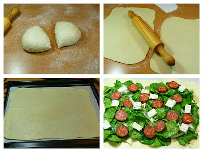 Empanada de espinacas queso y chorizo