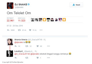 dj snake post om telolet di twitter
