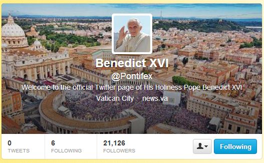 Pope Benedict XVI is now on Twitter!