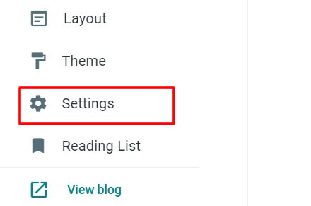 Blogger settings