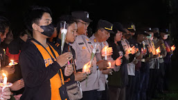 Berbelasungkawa Tragedi Kanjuruhan, Ratusan Suporter Bola Wilayah Jaktim Gelar Doa Bersama dengan Polres Jaktim