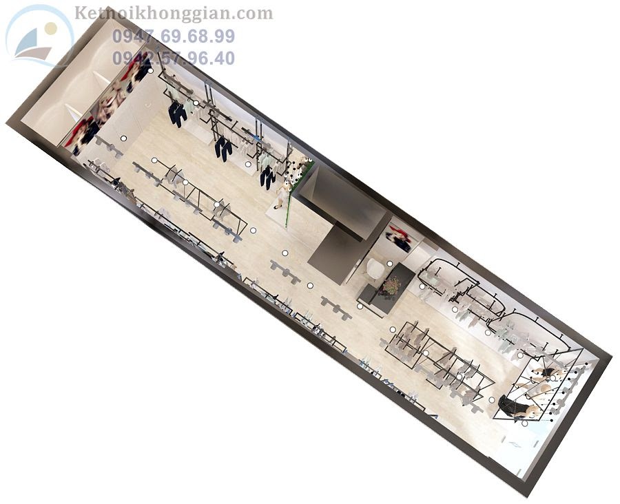 thiết kế cửa hàng thời trang công sở