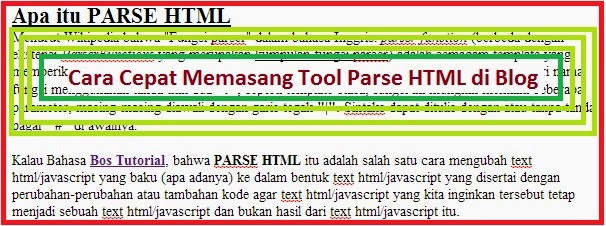 Cara Cepat Memasang Tool Parse HTML di Blog