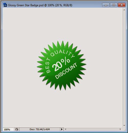 Create Green Glossy Star Badge