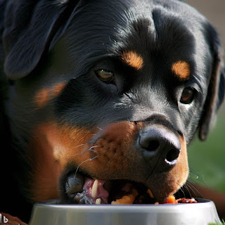 Rottweiler Eating