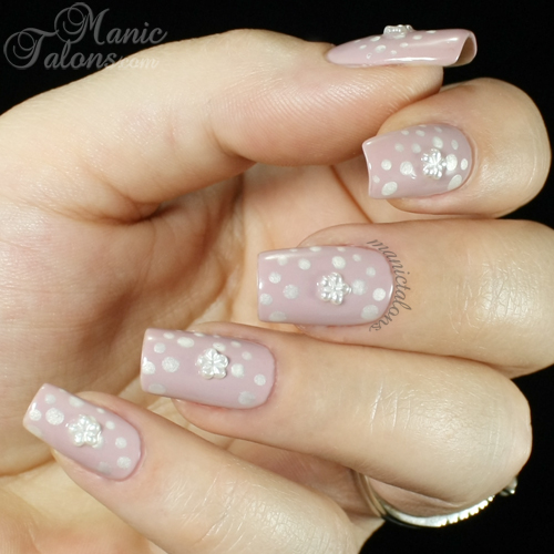 Sweet Dots and Flower Manicure with Born Pretty Store flowers
