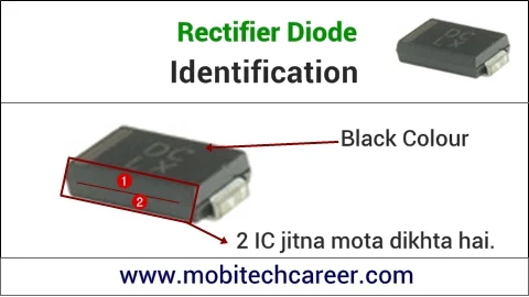 mobile phone repair krna sikhe - pcb circuit board motherboard per small parts - rectifier diode ki pahchan kaise kare | karya or khrabiya