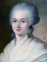 Marie Gouze, alias "Olympe de Gouges", in un ritratto di Alexandre Kucharski