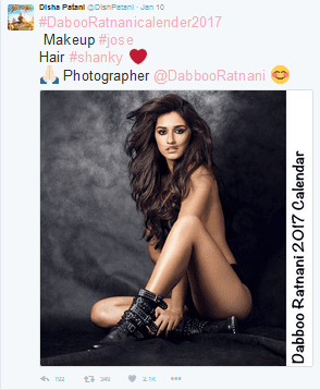 Disha Patani goes topless for Daboo Ratnani's annual calendar shoot 