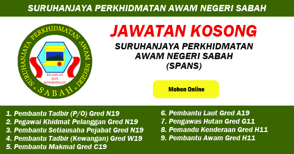 Jawatan Kosong 2019 di Suruhanjaya Perkhidmatan Awam Negeri Sabah 