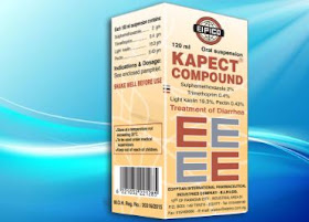 KAPECT COMPOUND شراب كابكت كومباوند,Sulphamethoxazole سلفاميثوكسازول  Trimethoprim تريميثوبريم  Light kaolin الكاولين الخفيف  Pectin البكتين ,الخصائص الدوائية شراب كابكت كومباوند,إستخدامات شراب كابكت كومباوند,الجرعة والإدارة شراب كابكت كومباوند,فارما كيوت,دليل الأدوية المصري