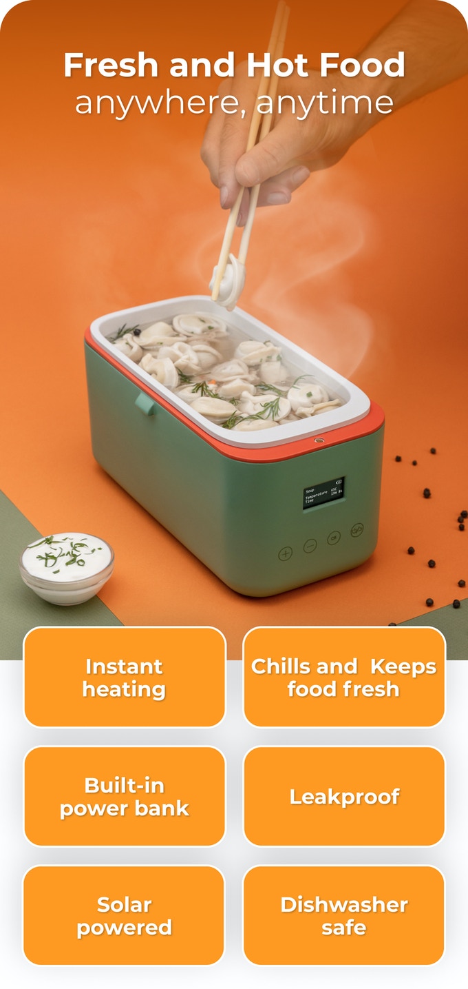 SunnySide: Solar-Powered Self Heating/Cooling Lunchbox by SunnySide —  Kickstarter