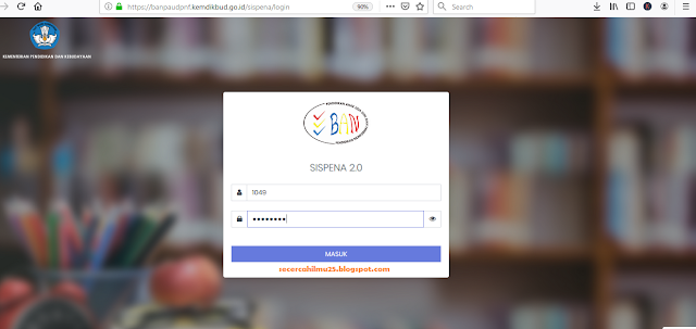 Halaman Login SISPENA 2.0