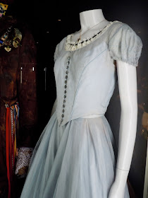 Blue silk Alice in Wonderland movie dress