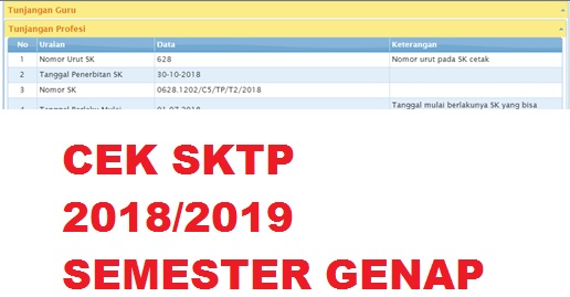 Update 3 Juni 2019 Cek SKTP Sertifikasi Guru