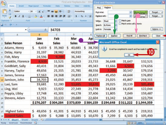 MS Excel : FIND AND REPLACE formats 