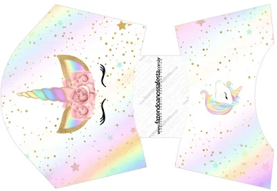 Unicorn and Rainbow: Free Printable Boxes. 