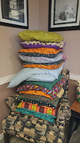 Quilting and fabric scraps used to make dog and cat beds